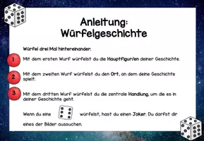Vorschau - Spiele - Würfelgeschichte Weltraum - Kreatives Schreiben - Seite 1