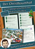 Vorschau - Arbeitsblätter - Der Christbaumhof – Lesespurgeschichte mit Rätselaufgaben (Klasse 3) - Deckblatt