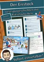 Vorschau - Arbeitsblätter - Der Eisstock – Lesespurgeschichte mit Rätselaufgaben (Klasse 3) - Deckblatt