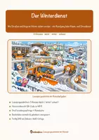 Vorschau - Arbeitsblätter - Der Winterdienst – Lesespurgeschichte mit Rätselaufgaben (Klasse 3) - Seite 1