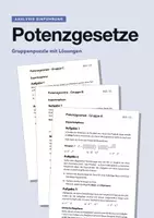 Vorschau - Arbeitsblätter - Potenzgesetze – Gruppenpuzzle zur Einführung mit Lösungen - Deckblatt