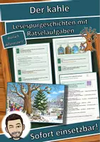 Vorschau - Mal- und Bastelvorlagen - Der kahle Winterbaum – Lesespurgeschichte mit Rätselaufgaben (Klasse 3) - Deckblatt