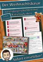 Vorschau - Arbeitsblätter - Der Weihnachtsbasar – planen, kalkulieren, verkaufen – Lesespurgeschichte mit Rätselaufgaben (Klasse 6) - Deckblatt