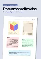 Vorschau - Arbeitsblätter - Potenzen – Einstiegsaufgaben zur Potenzschreibweise mit Lösungen - Deckblatt