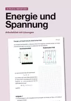 Vorschau - Arbeitsblätter - Energie und Spannung im elektrischen Feld – Arbeitsblatt mit Lösungen - Deckblatt