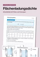Vorschau - Arbeitsblätter - Flächenladungsdichte am Kondensator – Arbeitsblatt mit Folien und Lösungen - Deckblatt