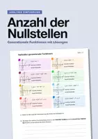 Vorschau - Arbeitsblätter - Nullstellen ganzrationaler Funktionen - Deckblatt