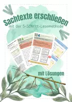 Vorschau - Arbeitsblätter - Selbstlernheft Sachtexte I 5-Schritt-Lesemethode - Deckblatt