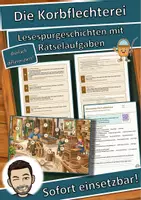 Vorschau - Arbeitsblätter - Die Korbflechterei – Lesespurgeschichte mit Rätselaufgaben (Klasse 4) - Deckblatt