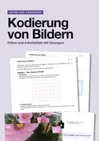 Vorschau - Arbeitsblätter - Kodierung von Bildern – Pixel, Schwarzweiß und Graustufen mit Lösungen - Deckblatt