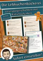 Vorschau - Arbeitsblätter - Die Lebkuchenbäckerei – Lesespurgeschichte mit Rätselaufgaben (Klasse 3) - Deckblatt