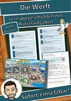 Vorschau - Arbeitsblätter - Die Werft – Lesespurgeschichte mit Rätselaufgaben (Klasse 4) - Deckblatt