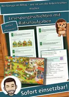 Vorschau - Mal- und Bastelvorlagen - Werkzeuge im Alltag – wie sie uns die Arbeit leichter machen – Lesespurgeschichte mit Rätselaufgaben (Klasse 1) - Deckblatt
