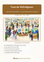 Vorschau - Arbeitsblätter - Feste der Weltreligionen – Lesespurgeschichte mit Rätselaufgaben (Klasse 5) - Seite 1