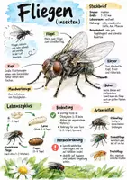 Vorschau - Arbeitsblätter - Lernposter + AB mit Fragen zum Thema "Fliegen" + Lösungsblatt + Infografik - Deckblatt
