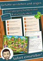 Vorschau - Arbeitsblätter - Gefühle verstehen und zeigen – Lesespurgeschichte mit Rätselaufgaben (Klasse 3) - Deckblatt