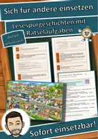 Vorschau - Arbeitsblätter - Sich für andere einsetzen – Lesespurgeschichte mit Rätselaufgaben (Klasse 8) - Deckblatt