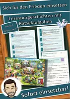 Vorschau - Arbeitsblätter - Sich für den Frieden einsetzen – Lesespurgeschichte mit Rätselaufgaben (Klasse 9) - Deckblatt