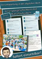 Vorschau - Arbeitsblätter - Verantwortung in der digitalen Welt – Lesespurgeschichte mit Rätselaufgaben (Klasse 8) - Deckblatt