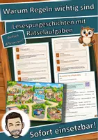 Vorschau - Arbeitsblätter - Warum Regeln wichtig sind – Lesespurgeschichte mit Rätselaufgaben (Klasse 3) - Deckblatt