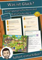 Vorschau - Mal- und Bastelvorlagen - Was ist Glück? – Lesespurgeschichte mit Rätselaufgaben (Klasse 6) - Deckblatt