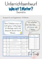 Vorschau - Stundenentwürfe - Mathe, Geometrie: Was ist ein Meter; Stützpunktvorstellung - Deckblatt