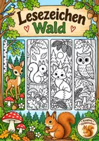 Vorschau - Mal- und Bastelvorlagen - Lesezeichen basteln Klasse 1-4 Wald Waldtiere Herbst - Deckblatt