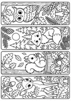 Vorschau - Mal- und Bastelvorlagen - Lesezeichen basteln Klasse 1-4 Wald Waldtiere Herbst - Seite 1