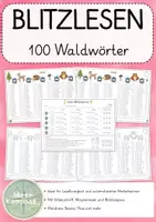 Vorschau - Arbeitsblätter - Blitzlesen - 100 Wörter rund um den Wald - Deckblatt