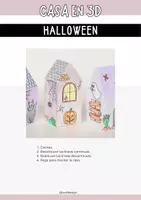 Vista previa - Manualidades / Dibujos para colorear - Casas de Halloween en 3D para imprimir - Manualidades para niños - página 1
