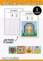 Vista previa - Manualidades / Dibujos para colorear - Halloween: Colorear por números del 1 al 6 | 5 dibujos de píxeles - Portada