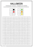 Vista previa - Manualidades / Dibujos para colorear - Halloween: Colorear por números del 1 al 6 | 5 dibujos de píxeles - página 2