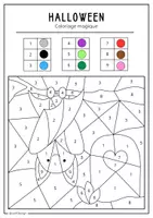 Aperçu - Feuilles d'exercices - Halloween - 5 coloriages magiques à imprimer - Page 2