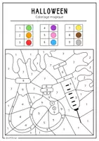 Aperçu - Feuilles d'exercices - Halloween - 5 coloriages magiques à imprimer - Page 3