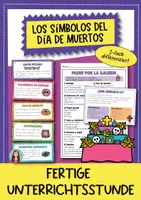 Vorschau - Arbeitsblätter - Día de Muertos Spanisch: Symbole, Bildkarten, Lesespaziergang & Sprechspiel | differenziert - Deckblatt