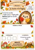 anteprima - Esercizi - 🍁 BOSCO DEI MATEMATICI – Problemi e lavoretto d'autunno 🦔 - Pagina 1
