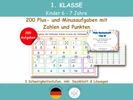 Vorschau - Arbeitsblätter - Übungsnheft mit 200 Aufgaben zu Zahlen und Mengen - Deckblatt
