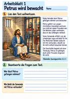 Vorschau - Arbeitsblätter - Petrus wird befreit | Religion Klasse 4 Arbeitsblätter | Evangelische Religionslehre | 10 Arbeitsblätter als PDF - Seite 1