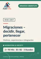 Vorschau - Stundenentwürfe - Migraciones – decidir, llegar, pertenecer | Spanisch Oberstufe | Motivos, experiencias e integración | 3 × 90 Min - Deckblatt