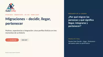 Vorschau - Stundenentwürfe - Migraciones – decidir, llegar, pertenecer | Spanisch Oberstufe | Motivos, experiencias e integración | 3 × 90 Min - Seite 1