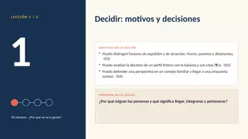 Vorschau - Stundenentwürfe - Migraciones – decidir, llegar, pertenecer | Spanisch Oberstufe | Motivos, experiencias e integración | 3 × 90 Min - Seite 2