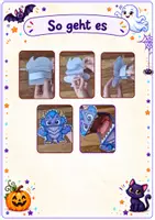 Vorschau - Mal- und Bastelvorlagen - Halloween basteln Grundschule | 1 Handpuppe mit beweglichem Klappmaul | Monster | Bastelvorlage | Freebie - Seite 2