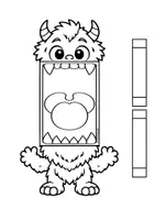 Vorschau - Mal- und Bastelvorlagen - Halloween basteln Grundschule | 1 Handpuppe mit beweglichem Klappmaul | Monster | Bastelvorlage | Freebie - Seite 3