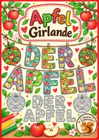 Vorschau - Mal- und Bastelvorlagen - Girlande Apfel Kunst Klasse 1 Klasse 2 Vertretungsstunde Herbst - Deckblatt