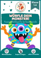 Vorschau - Mal- und Bastelvorlagen - Würfle dein Monster! – Kunst & Basteln Grundschule | Würfelspiel, Kopiervorlagen & Monster-Steckbrief | Klasse 1–4 - Deckblatt