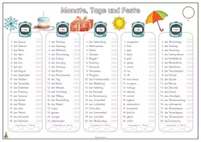 Vorschau - Arbeitsblätter - Blitzlesen - 100 Monate/Tage/Feste - Seite 2