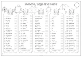 Vorschau - Arbeitsblätter - Blitzlesen - 100 Monate/Tage/Feste - Seite 3