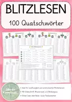 Vorschau - Arbeitsblätter - Blitzlesen - 100 Quatschwörter (Leseförderung) - Deckblatt