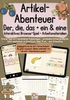 Vorschau - Arbeitsblätter - Artikel-Abenteuer – Der, die, das • ein & eine | Interaktives Lernspiel - Deckblatt