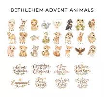Vorschau - selbst erstellte Cliparts/Grafiken - Bethlehem Adventstiere Clipart, Biblische Tiere, Adventskalender Zahlen, Kindergottesdienst - Seite 1